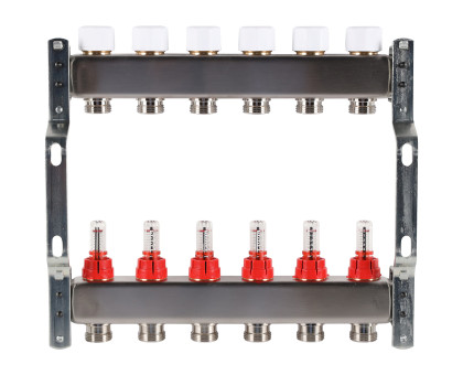 ROMMER RMS-1200-000006 ROMMER Коллектор из нержавеющей стали с расходомерами 6 вых.