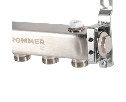 ROMMER RMS-4401-000004 ROMMER Коллектор из нержавеющей стали для радиаторной разводки 4 вых.