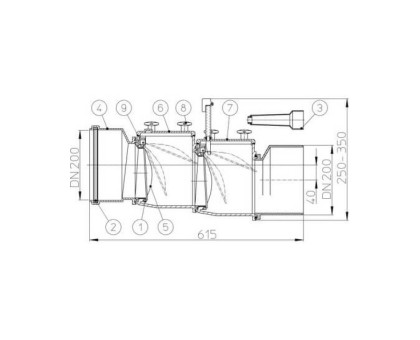 Механический 2-х камерный канализационный затвор Hutterer & Lechner, DN 200